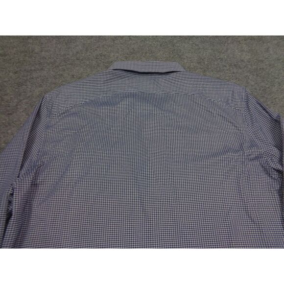 Ministry of Supply Shirt Men 2XL White Blue Gingham Plaid Stretch Button Down - Picture 6 of 10